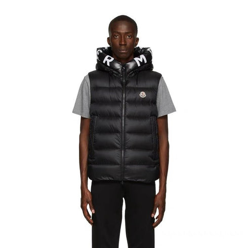 Moncler Lettered Hood Trim Quilted Vest