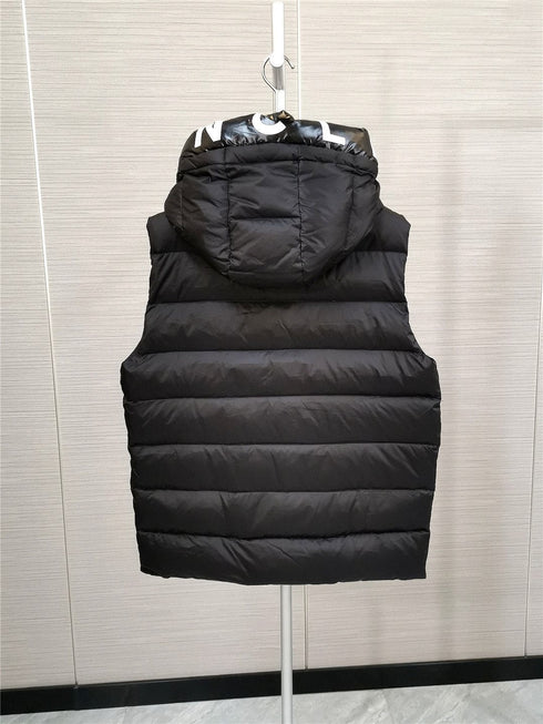 Moncler Lettered Hood Trim Quilted Vest