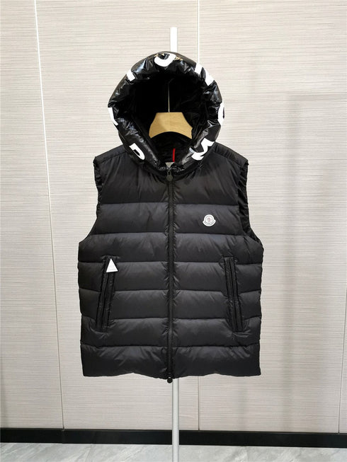 Moncler Lettered Hood Trim Quilted Vest