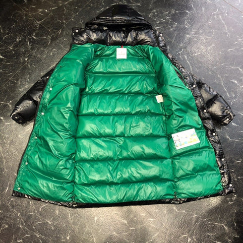 Moncler Glossy Hooded Long Down Coat
