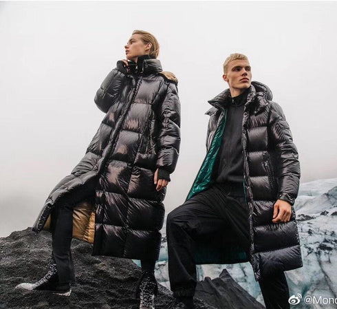 Moncler Glossy Hooded Long Down Coat