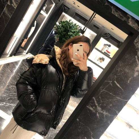 Moncler Black Hooded Puffer Coat