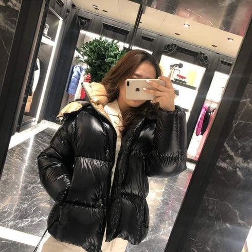 Moncler Black Hooded Puffer Coat