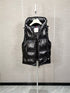 Moncler Hooded Letter-Trim Down Vest