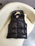 Moncler Hooded Letter-Trim Down Vest