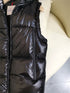 Moncler Hooded Letter-Trim Down Vest