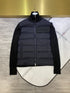 Moncler Knit-Sleeve Quilted Down Jacket