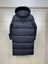 Moncler Women's Long Hooded Fur-Trim Down Coat