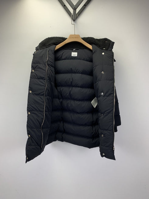 Burberry Women's Black Belted Hooded Long Down Jacket