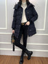 Burberry Women's Black Belted Hooded Long Down Jacket
