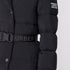 Burberry Women's Black Belted Hooded Long Down Jacket
