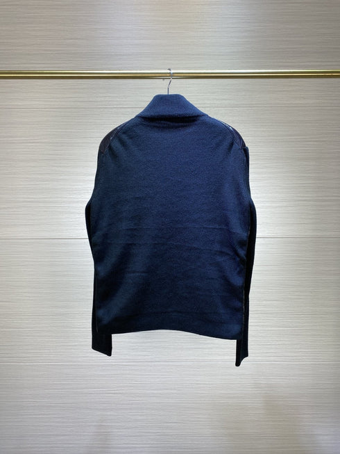 Moncler Quilted Knit-Sleeve Zip Jacket