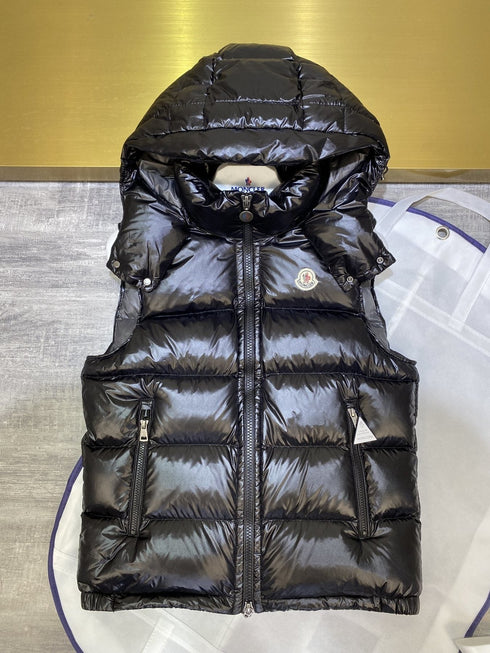 Moncler Hooded Glossy Puffer Down Vest