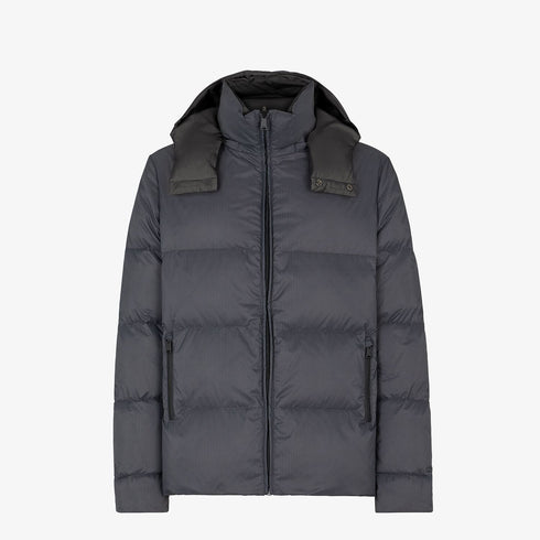 Fendi Grey Quilted Hooded Puffer Jacket