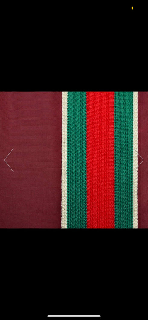 GUCCI Burgundy Monogram Color-Block Hooded Short Down Jacket
