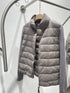 Moncler Quilted Knit-Sleeve Down Jacket