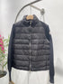 Moncler Quilted Knit-Sleeve Down Jacket