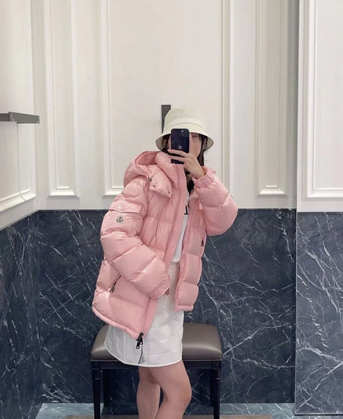 Moncler Maire Hooded Glossy Puffer Coat