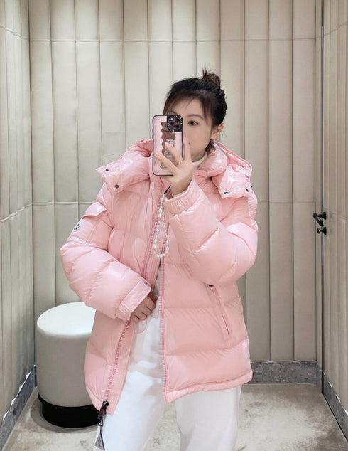 Moncler Maire Hooded Glossy Puffer Coat