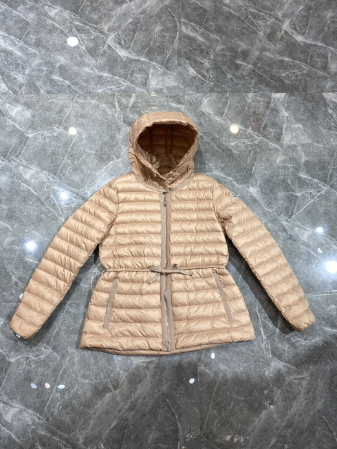 Moncler Waist-Cinched Hooded Puffer Coat