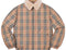 Burberry Beige Check Shearling-Collar Puffer Jacket
