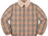 Burberry Beige Check Shearling-Collar Puffer Jacket