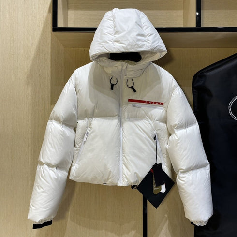 Prada Women's Cropped Hooded Puffer Jacket