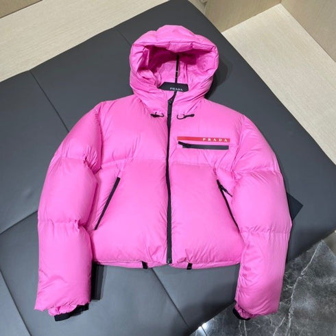 Prada Women's Cropped Hooded Puffer Jacket