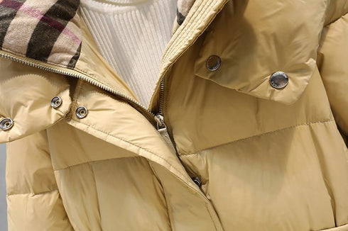 Burberry Removable-Hood Belted Long Down Jacket