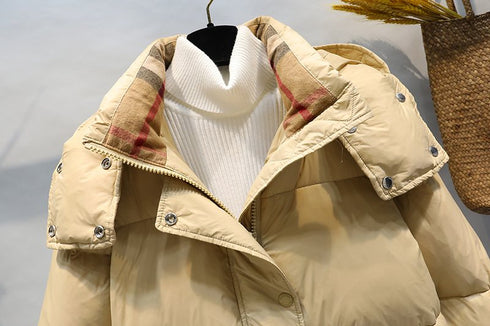 ANAS PLAYTRYHYNCHOS Quilted Long Down Jacket with Detachable Hood