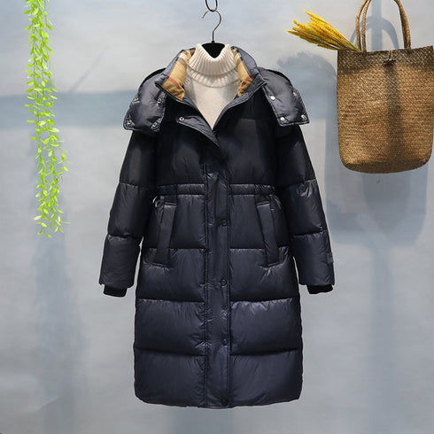ANAS PLATYRHYNCHOS Hooded Long Down Jacket