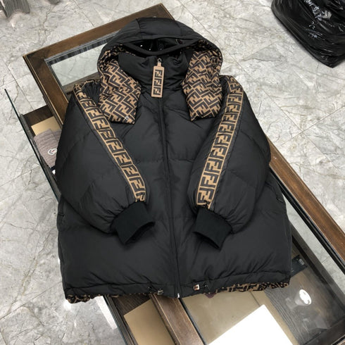 Fendi Reversible Monogram Hooded Puffer Jacket