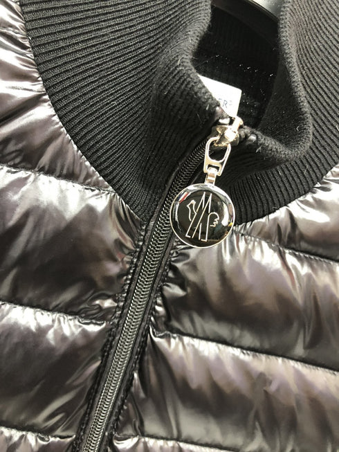 Moncler Knit-Sleeve Quilted Down Jacket