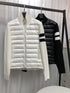 Moncler Knit-Sleeve Quilted Down Jacket