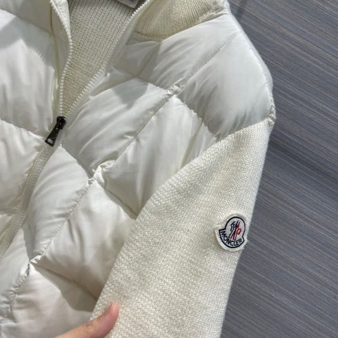 Moncler Women's Sweater-Sleeve Down Jacket