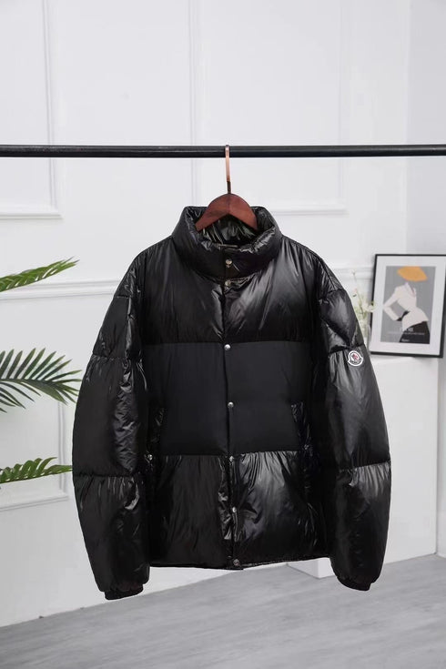 Moncler Black Glossy Quilted Puffer Coat