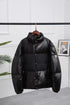 Moncler Black Glossy Quilted Puffer Coat