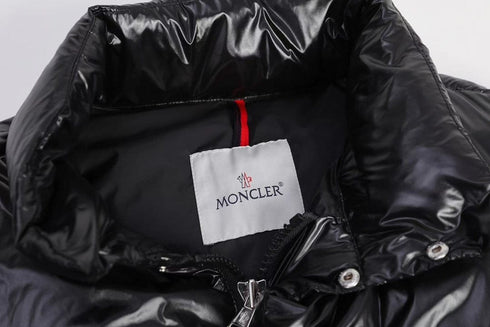 Moncler Black Glossy Quilted Puffer Coat