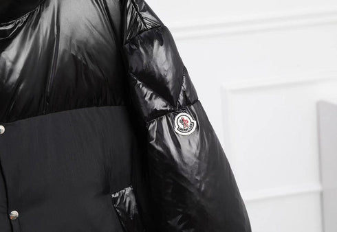 Moncler Black Glossy Quilted Puffer Coat