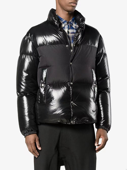 Moncler Black Glossy Quilted Puffer Coat