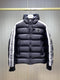 Moncler Hooded Striped-Sleeve Puffer Coat
