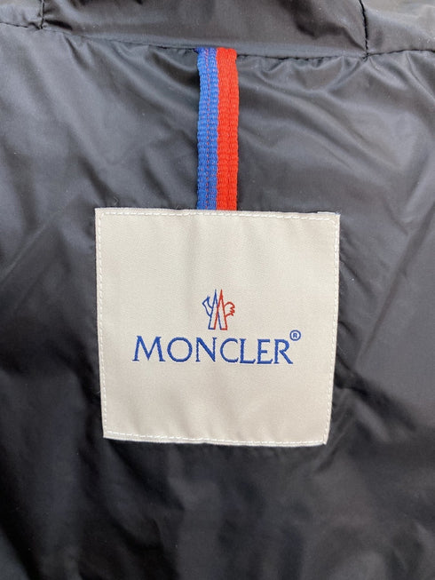 Moncler Hooded Striped-Sleeve Puffer Coat