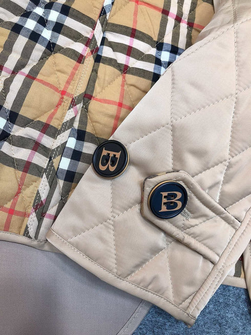 Burberry Diamond-Quilted Button-Front Jacket