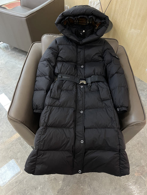 Burberry Long Belted Down Jacket