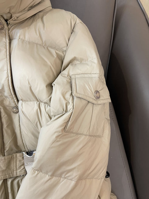 Burberry Long Belted Down Jacket