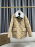Burberry Diamond-Quilted Contrast-Collar Jacket