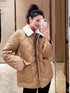Burberry Diamond-Quilted Contrast-Collar Jacket