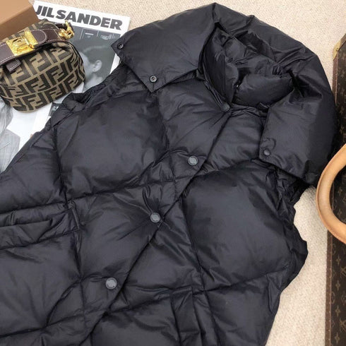 Burberry Long Diamond-Quilted Down Vest