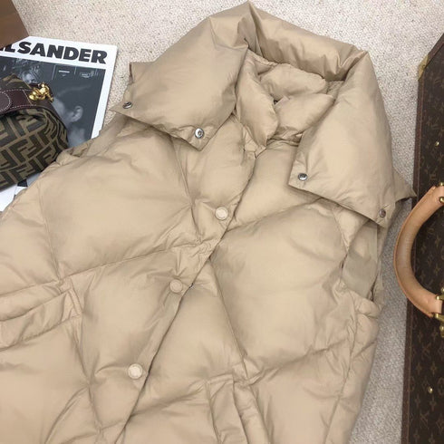 Burberry Long Diamond-Quilted Down Vest