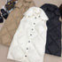 Burberry Long Diamond-Quilted Hooded Down Vest